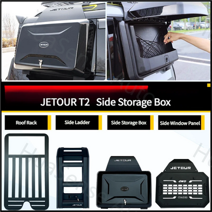 Jetour T2 Roof Rack, Side Storage Bag, Side Window Panel