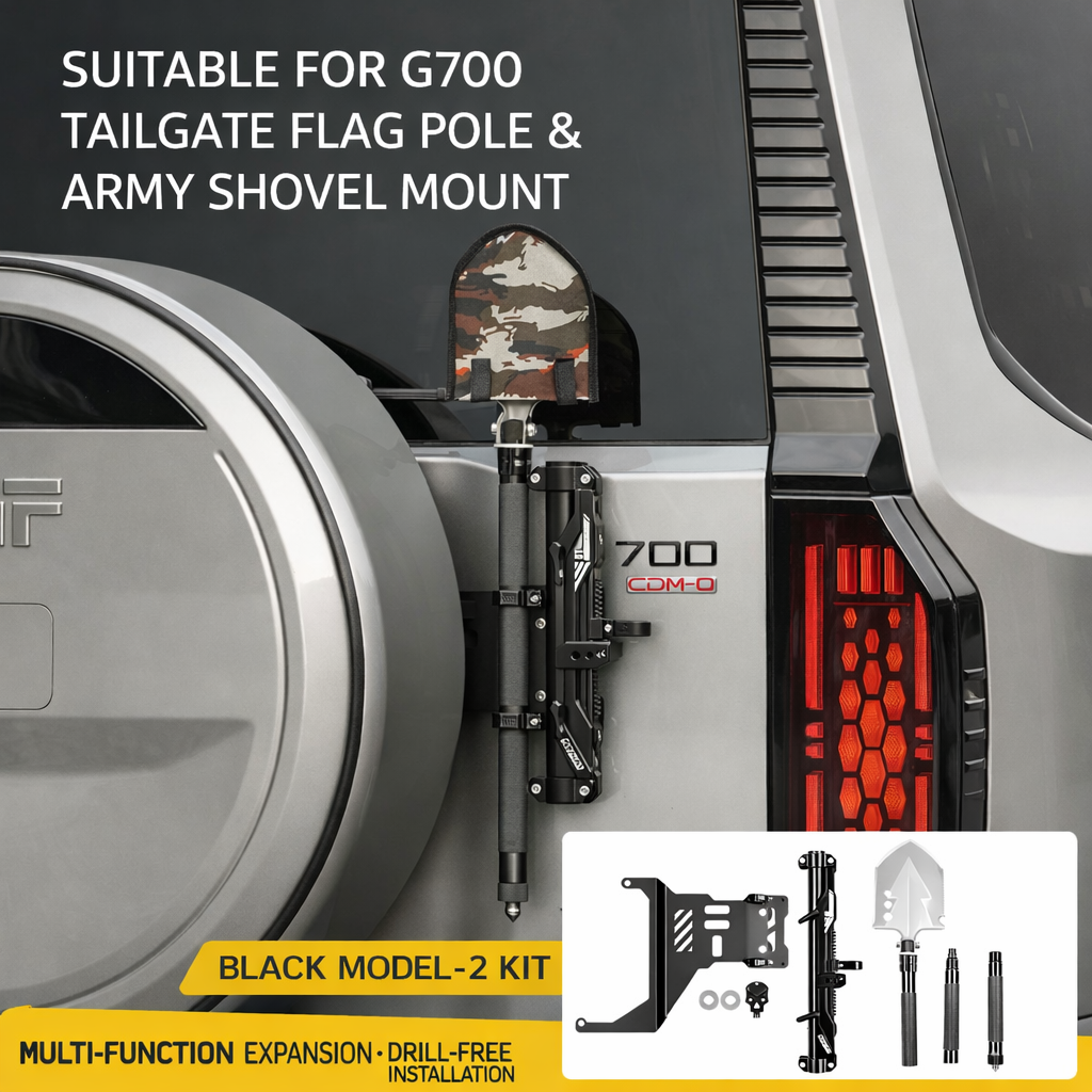 Jetour G700 Tailgate Flag Pole & Shovel Mount