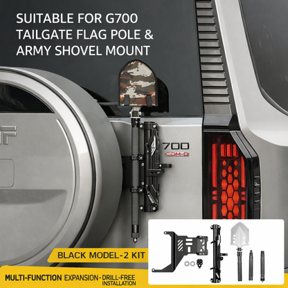 Jetour G700 Tailgate Flag Pole & Shovel Mount