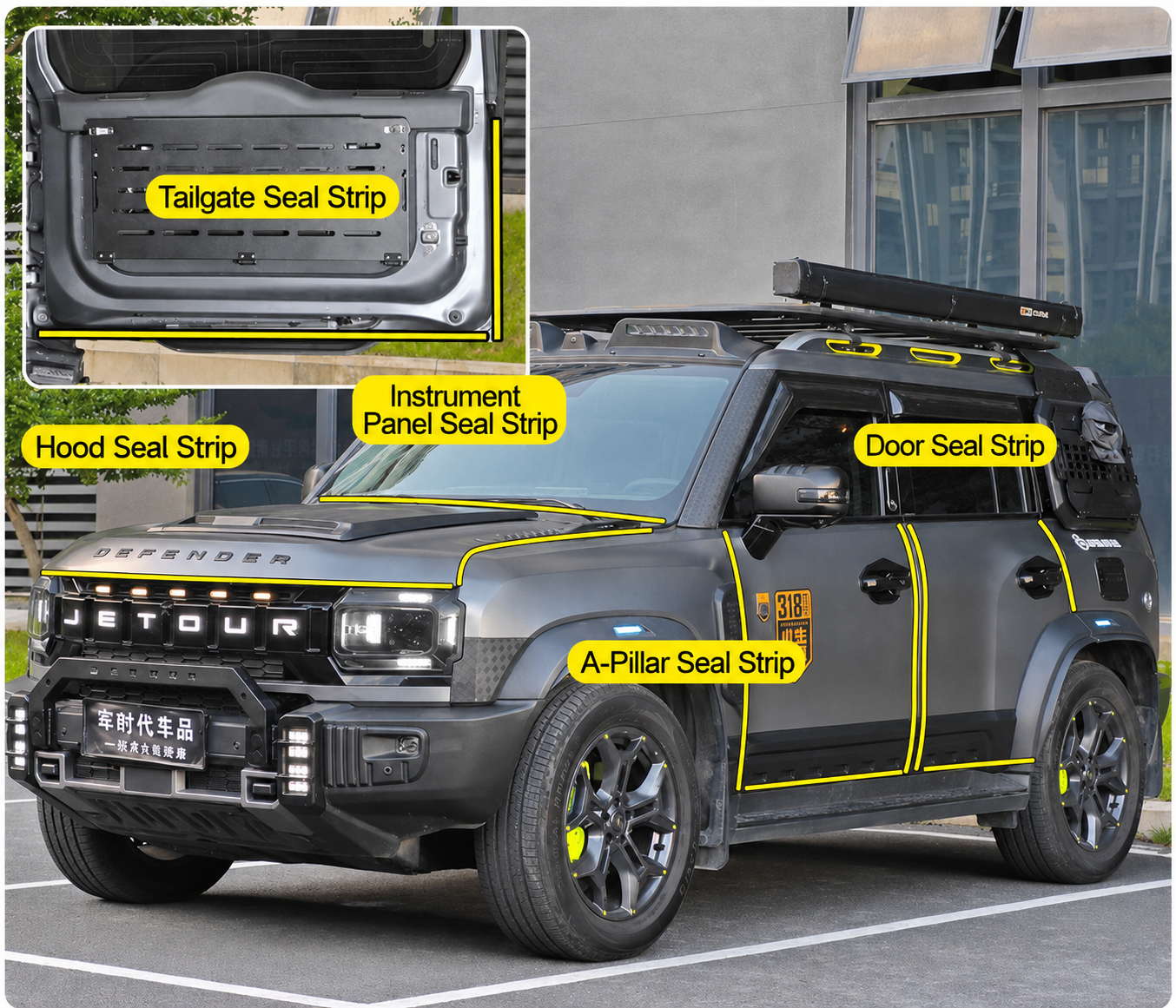 Jetour T2 Full Vehicle Soundproof Sealing Strip Kit
