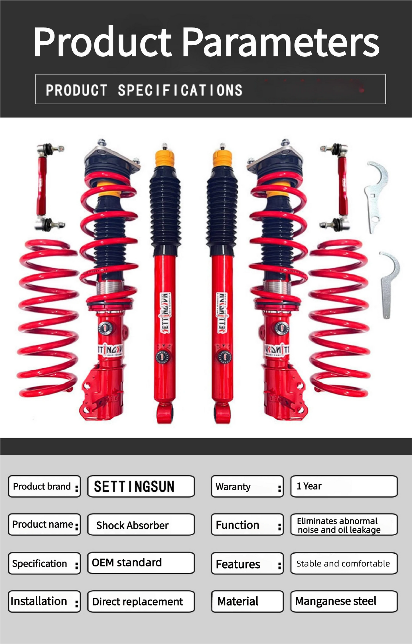 Jetour T2 SETTINGSUN 16-Stage Nitrogen Suspension Lift Kit