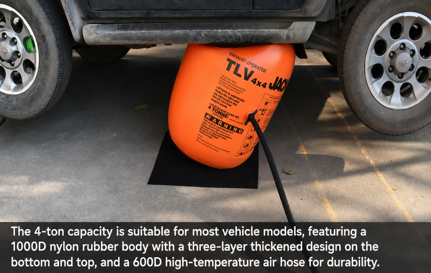 Off-Road Inflatable Air Jack with Exhaust and Air Compressor Inflation Options